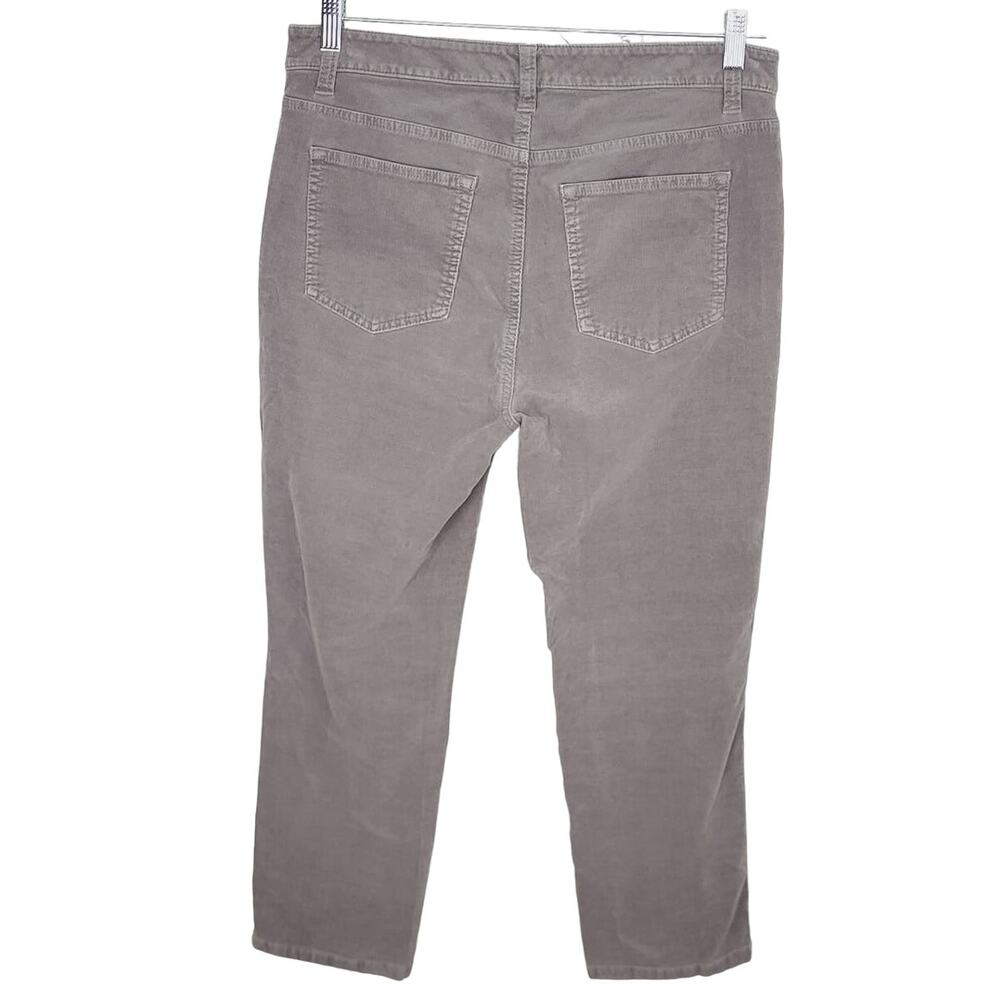 Talbots High Waist Straight Leg Gray Pinwale Corduroy Pants Size 10P - Picture 5 of 10